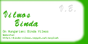 vilmos binda business card